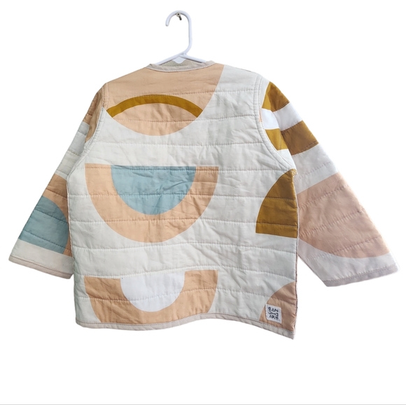 Candid Art Shapes & Angles Reversible Quilted jacket size 4/5 NWOT 100%cotton - Picture 2 of 5
